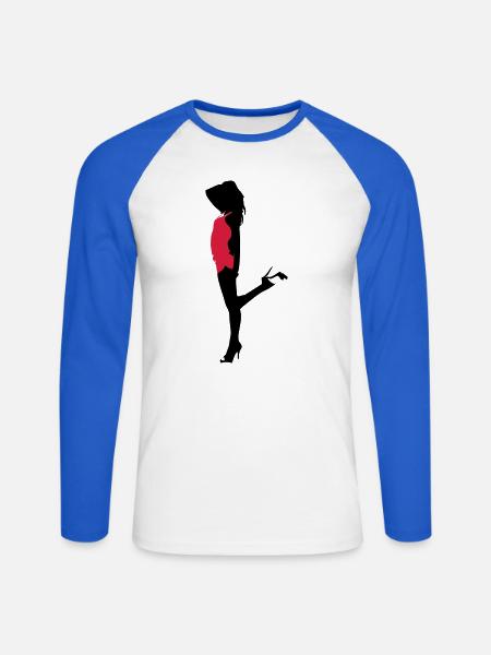 Sexy Girl - Unisex Baseballshirt langarm - Weiß/Royalblau