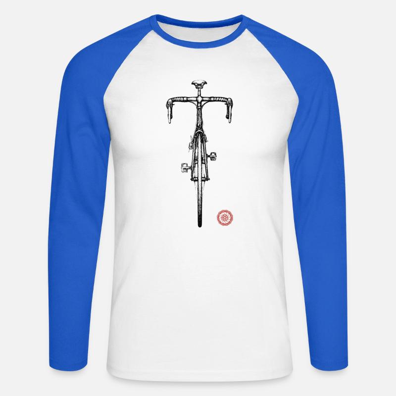 Bici da corsa - Maglia da baseball a manica lunga da uomo - bianco/blu royal
