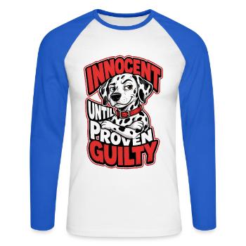 Dalmatian - Unisex Long Sleeve Baseball T-Shirt - white/royal blue - Front - Nik (191cm)