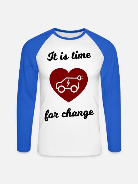 Herz EV-Liebe Icon - Unisex Baseballshirt langarm - Weiß/Royalblau
