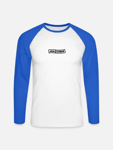 Bachelor Party Crew - Emblem - Unisex Long Sleeve Baseball T-Shirt - white/royal blue