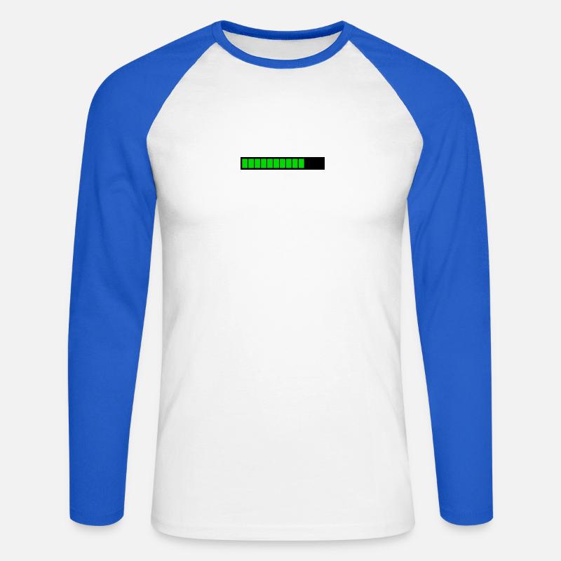 Rectangle loading bar Black Green (75%) - Unisex Long Sleeve Baseball T-Shirt - white/royal blue