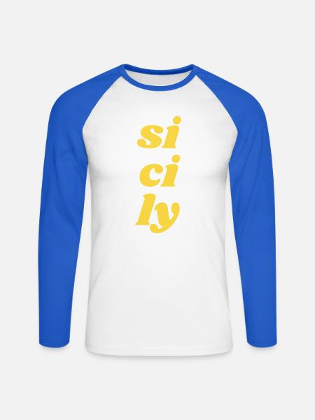 si ci ly - Unisex Long Sleeve Baseball T-Shirt - white/royal blue