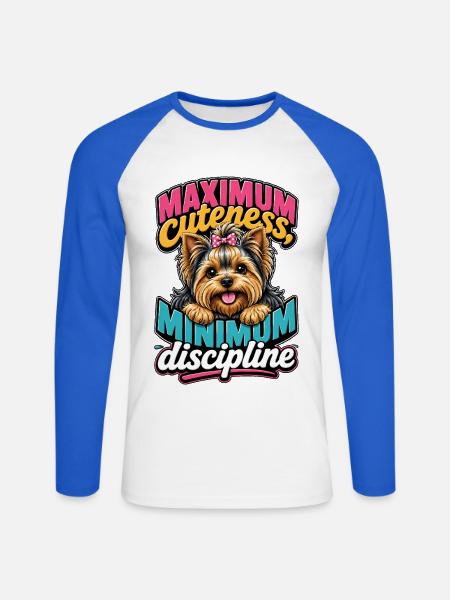 Yorkshire Terrier - Unisex Baseballshirt langarm - Weiß/Royalblau