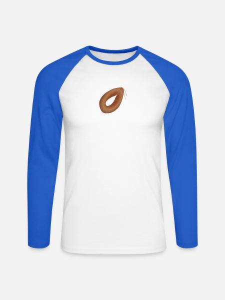 Ringwurst - Unisex Baseballshirt langarm - Weiß/Royalblau