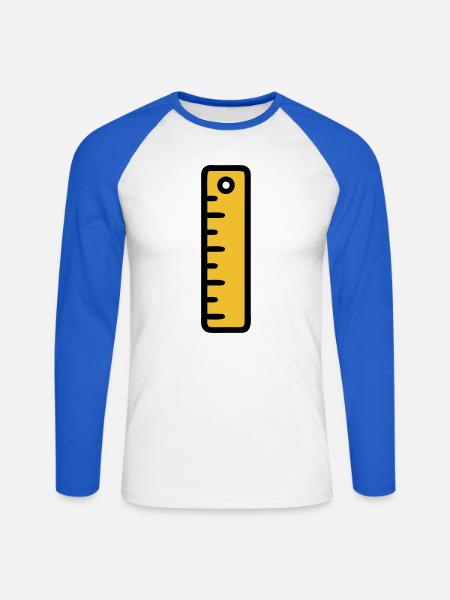 Scale Ruler Tool Office - Unisex Long Sleeve Baseball T-Shirt - white/royal blue