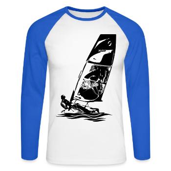 Open Skiff Segeljolle Segelboot Regattasegeln Kids - Unisex Baseballshirt langarm - Weiß/Royalblau - Vorne - Nik (191cm)