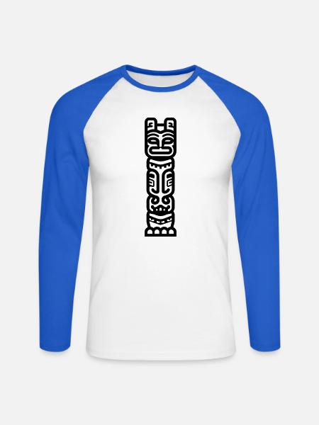 Totem - Unisex Baseballshirt langarm - Weiß/Royalblau