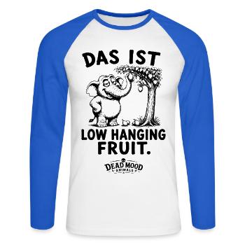 Business Buzzword Humor | Sarkasmus Geschenk Büro - Unisex Baseballshirt langarm - Weiß/Royalblau - Vorne - Nik (191cm)