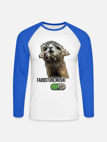 Alpaka - Fahrstuhlmusik on - Unisex Baseballshirt langarm - Weiß/Royalblau