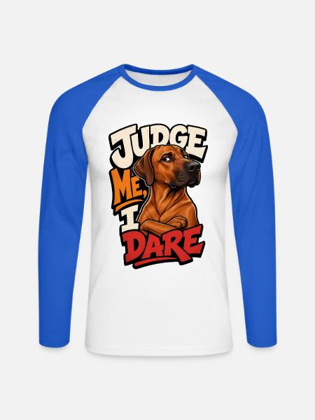 Rhodesian Dog - Unisex Baseballshirt langarm - Weiß/Royalblau