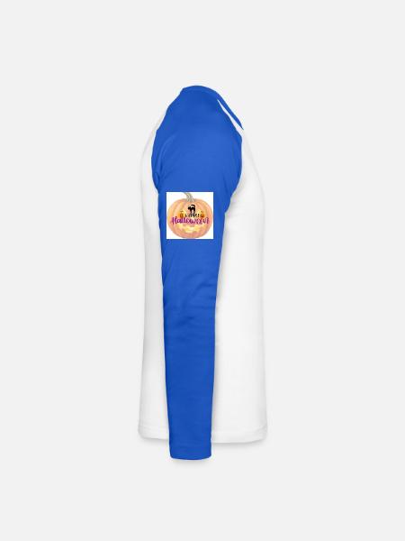 Halloween Bekleidung - Unisex Baseballshirt langarm - Weiß/Royalblau