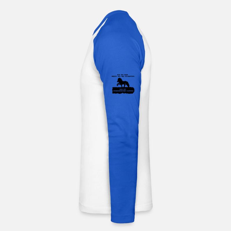 Spruch 3 mit Pferd 1 schwarz - Unisex Baseballshirt langarm - Weiß/Royalblau