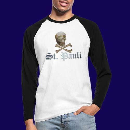 St. Pauli (Hamburg) Piraten Symbol mit Schädel - Männer Baseballshirt langarm