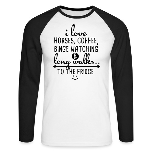 Ich liebe Pferde, Kaffee und lange Spaziergänge - Männer Baseballshirt langarm