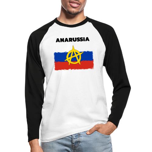 Anarussia Russia Flag Anarchy - Männer Baseballshirt langarm