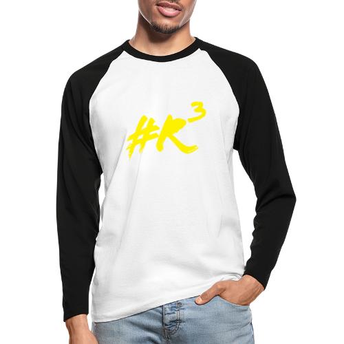 #R3 - Motorradfahrer Design yellow - Männer Baseballshirt langarm