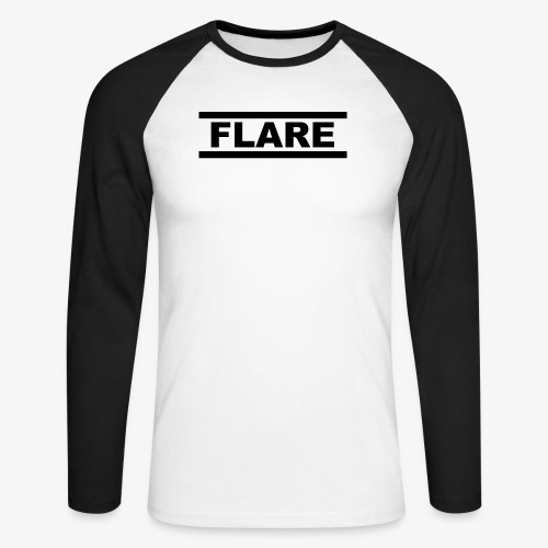 White T-Shirt - Black logo - FLARE - Mannen baseballshirt lange mouw