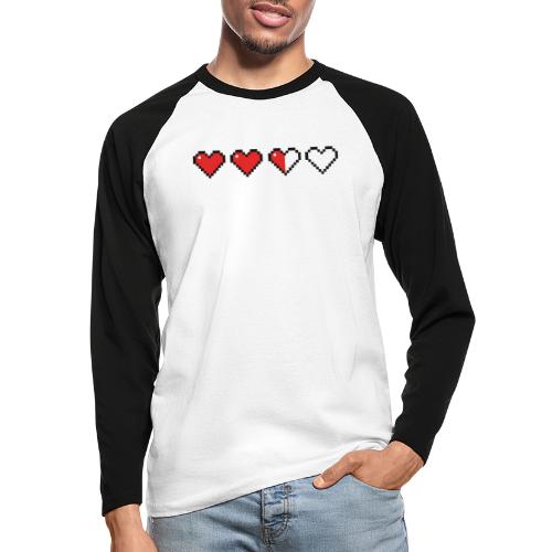 Pixel Herzen - Männer Baseballshirt langarm