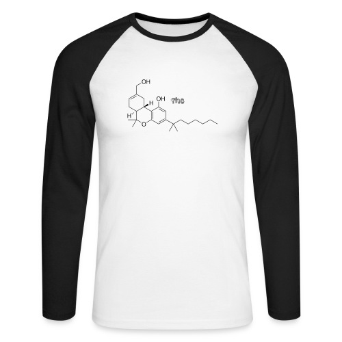 T-shirt molécule THC Cannabis - T-shirt baseball manches longues Homme