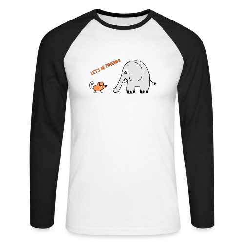 Elephant and mouse, friends - Men's Long Sleeve Baseball T-Shirt