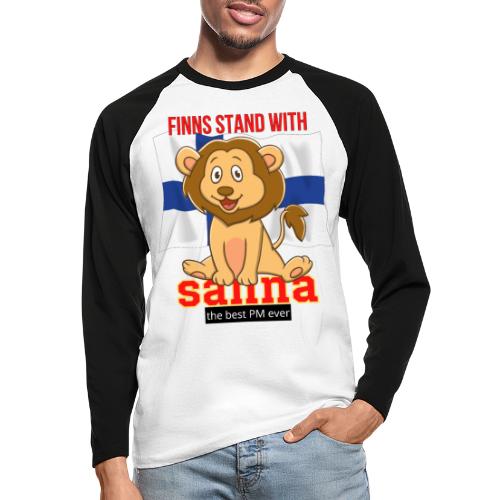 Finns stand with Sanna the best PM ever - Miesten pitkähihainen baseballpaita