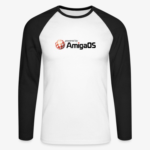 PoweredByAmigaOS Black - Men's Long Sleeve Baseball T-Shirt