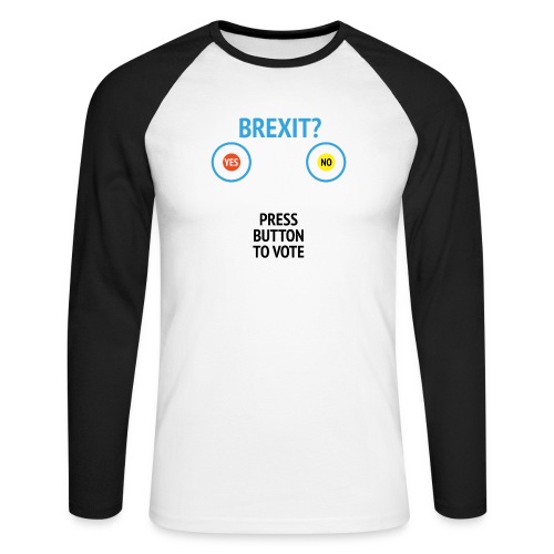 Brexit: Press Button To Vote - Langærmet herre-baseballshirt