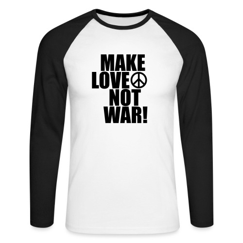 Make love not war - Långärmad basebolltröja herr