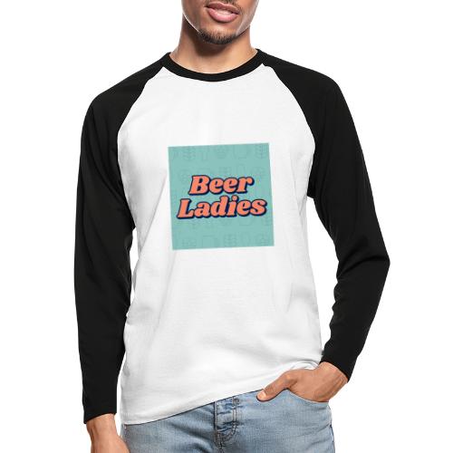 Beer Ladies - Square Teal - Men's Long Sleeve Baseball T-Shirt