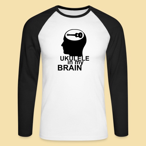 Ukulele in my brain - Koszulka męska bejsbolowa z długim rękawem