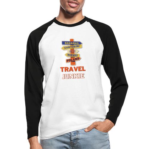 traveljunkie - i like to travel - Männer Baseballshirt langarm