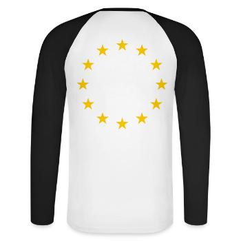 L’Europe - T-shirt baseball manches longues Homme - blanc/noir - Dos - Nik (191cm)
