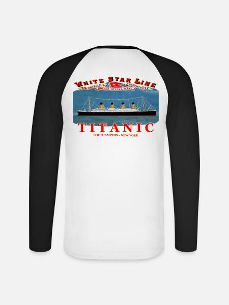TITANIC CREATION Louis RUNEMBERG © Adagp - Unisex Long Sleeve Baseball T-Shirt - white/black