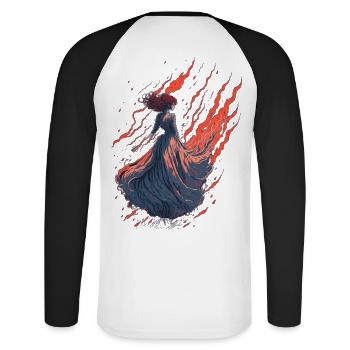 Fau fantôme - T-shirt baseball manches longues Homme - blanc/noir - Dos - Nik (191cm)