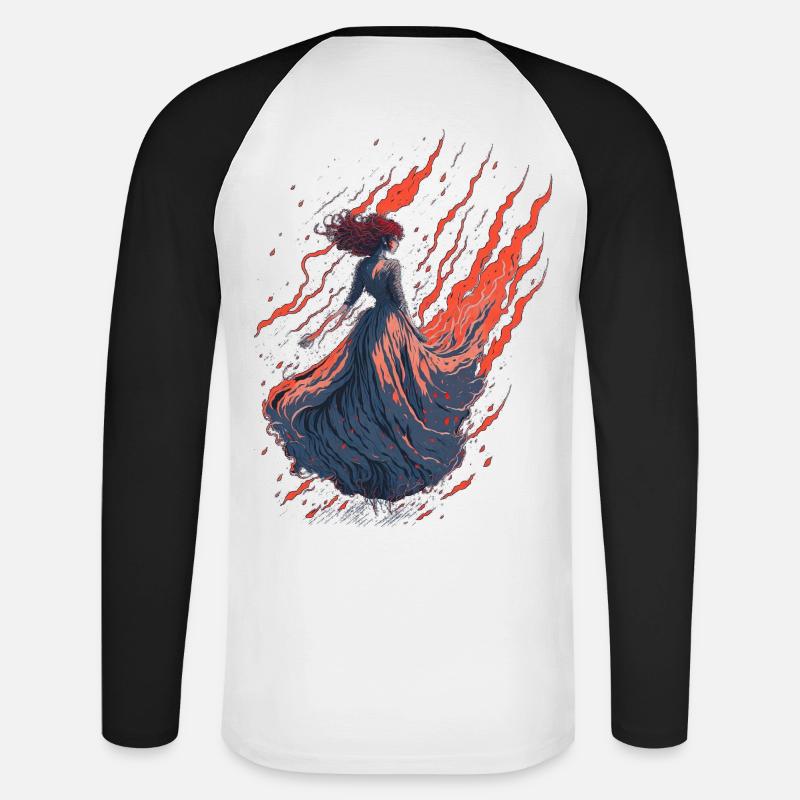 Ghost fau - Unisex Long Sleeve Baseball T-Shirt - white/black