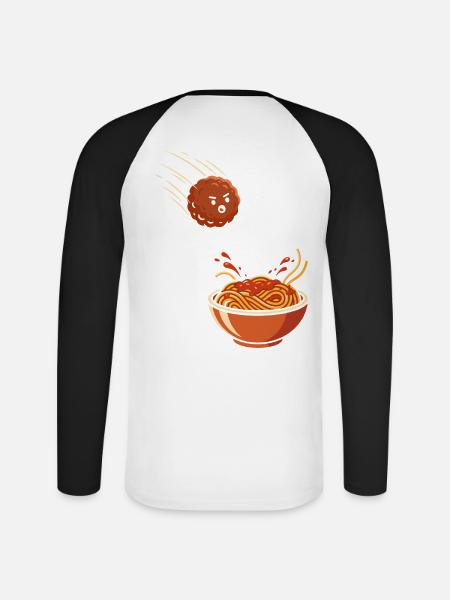 Fearless Meatball vs. Spaghetti - Unisex Baseballshirt langarm - Weiß/Schwarz