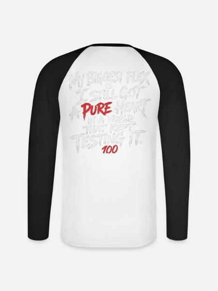 Reines Herz unter Druck - Unisex Baseballshirt langarm - Weiß/Schwarz