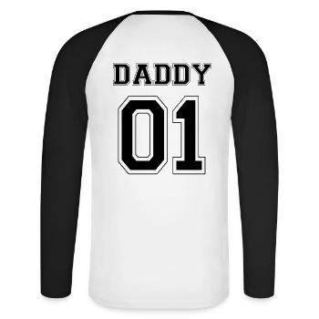 DADDY 01 - BLACK EDITION - Unisex Long Sleeve Baseball T-Shirt - white/black - Back - Nik (191cm)