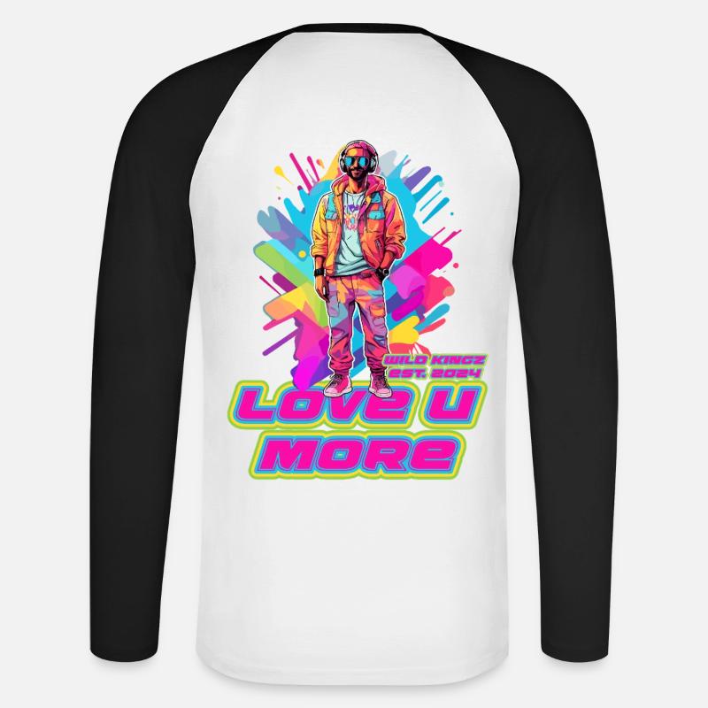Amore - Maglia da baseball a manica lunga da uomo - bianco/nero