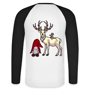 Nicholas Xmas Christmas Fantasy Christmas Child - Unisex Long Sleeve Baseball T-Shirt - white/black - Back - Nik (191cm)