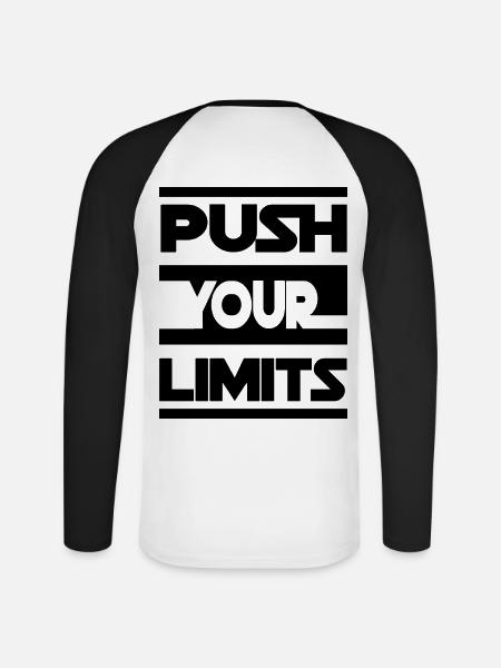 PUSH YOUR LIMITS - T-shirt baseball manches longues Homme - blanc/noir