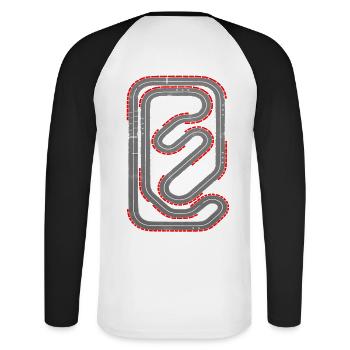 Tapis de jeu de course dos de massage - T-shirt baseball manches longues Homme - blanc/noir - Dos - Nik (191cm)