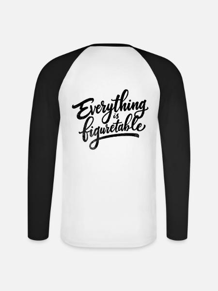 Everything is Figurtable - Unisex Baseballshirt langarm - Weiß/Schwarz