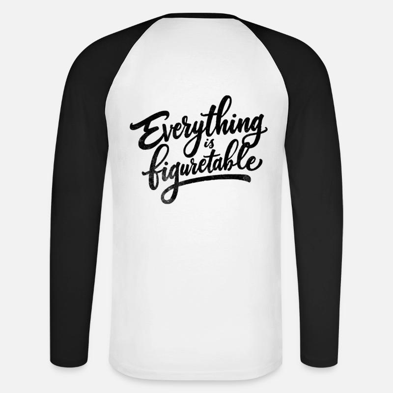 Everything is Figurtable - Unisex Baseballshirt langarm - Weiß/Schwarz