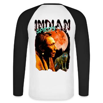 INDIAN SPIRITS 1.1 - Unisex Long Sleeve Baseball T-Shirt - white/black - Back - Nik (191cm)
