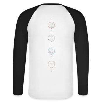4 Produits - T-shirt baseball manches longues Homme - blanc/noir - Dos - Nik (191cm)