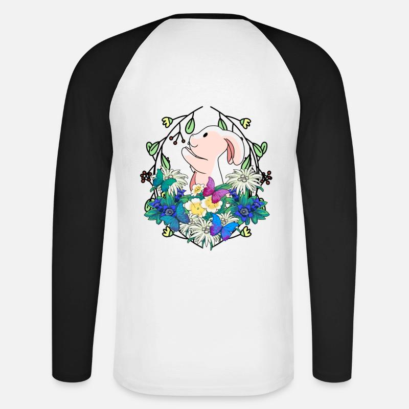 Early Spring Rabbit Easter Nature - Unisex Long Sleeve Baseball T-Shirt - white/black