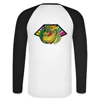 Vegetarian Fruit Fruits Vitamins Refreshment Cook - Unisex Long Sleeve Baseball T-Shirt - white/black - Back - Nik (191cm)
