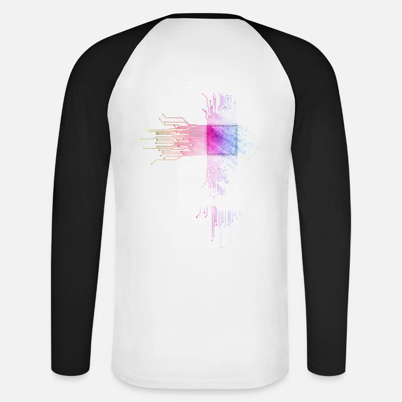 Programmierer CPU Motiv - Unisex Baseballshirt langarm - Weiß/Schwarz